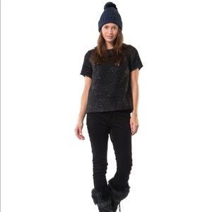 NWT Sail to sable xs tweed black sparkle shirt